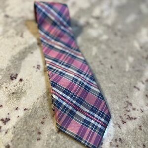 Nautica Pink and Blue Plaid Tie